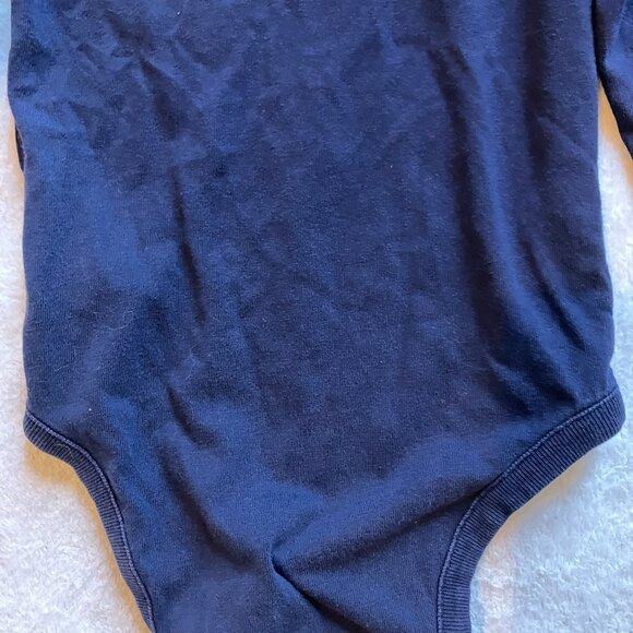babyGAP 12-18M Navy Long Sleeve Bodysuit Cotton Bear Logo GUC Baby Unisex - Picture 14 of 15